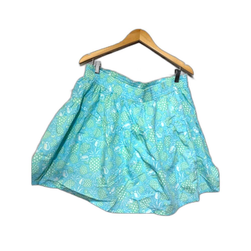 Vineyard Vines Samantha Skirt Pineapple Smoothie Blue coastal size L mini beachy
